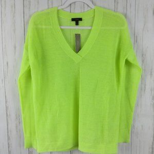 J. Crew Merino Wool Lightweight Sweater XXS NWT V-neck Open Weave Swimsuit Cover